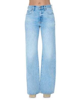 Larsen High Rise Relaxed Flare Jeans in Blush