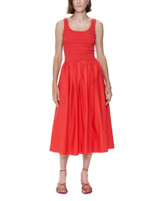 Alessia Smocked Drop Waist Midi Dress