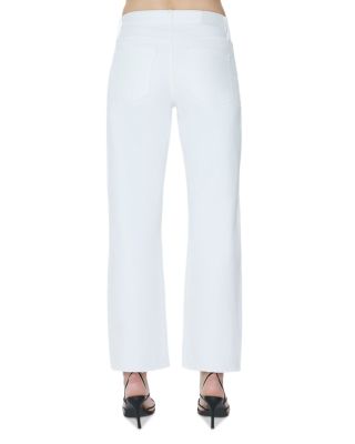 Lexi Mid Rise Bowed Straight Jeans in Vivid White