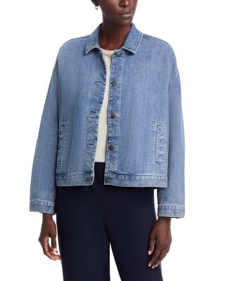 Cotton Stretch Denim Classic Collar Jacket