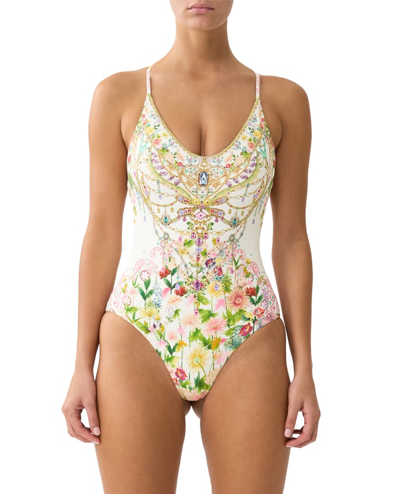 Camilla Scoop Neck One Piece Swimsuit in The Call Of Catalonia