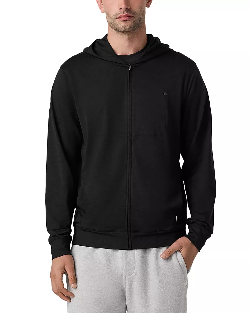 Vuori Ponto Full Zip Hoodie in Truffle Heather