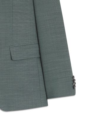 H Huge Textured Solid Slim Fit Suit