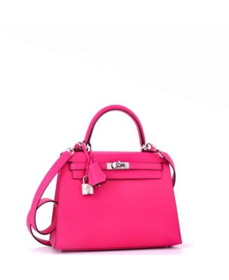Kelly 25 Handbag Pink Epsom with Palladium Hardware
