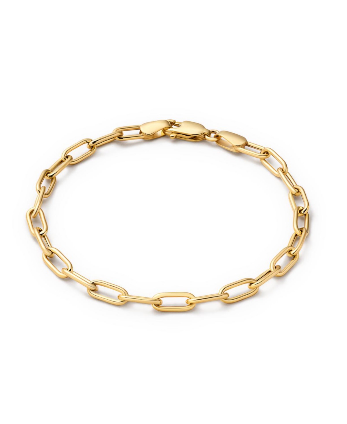 Solid Yellow Gold Large Paperclip Bracelet