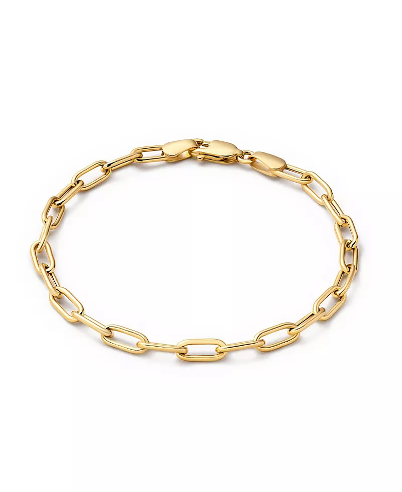 Ana Luisa Solid Yellow Gold Large Paperclip Bracelet
