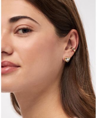 Lev Stud Two Tone Earrings