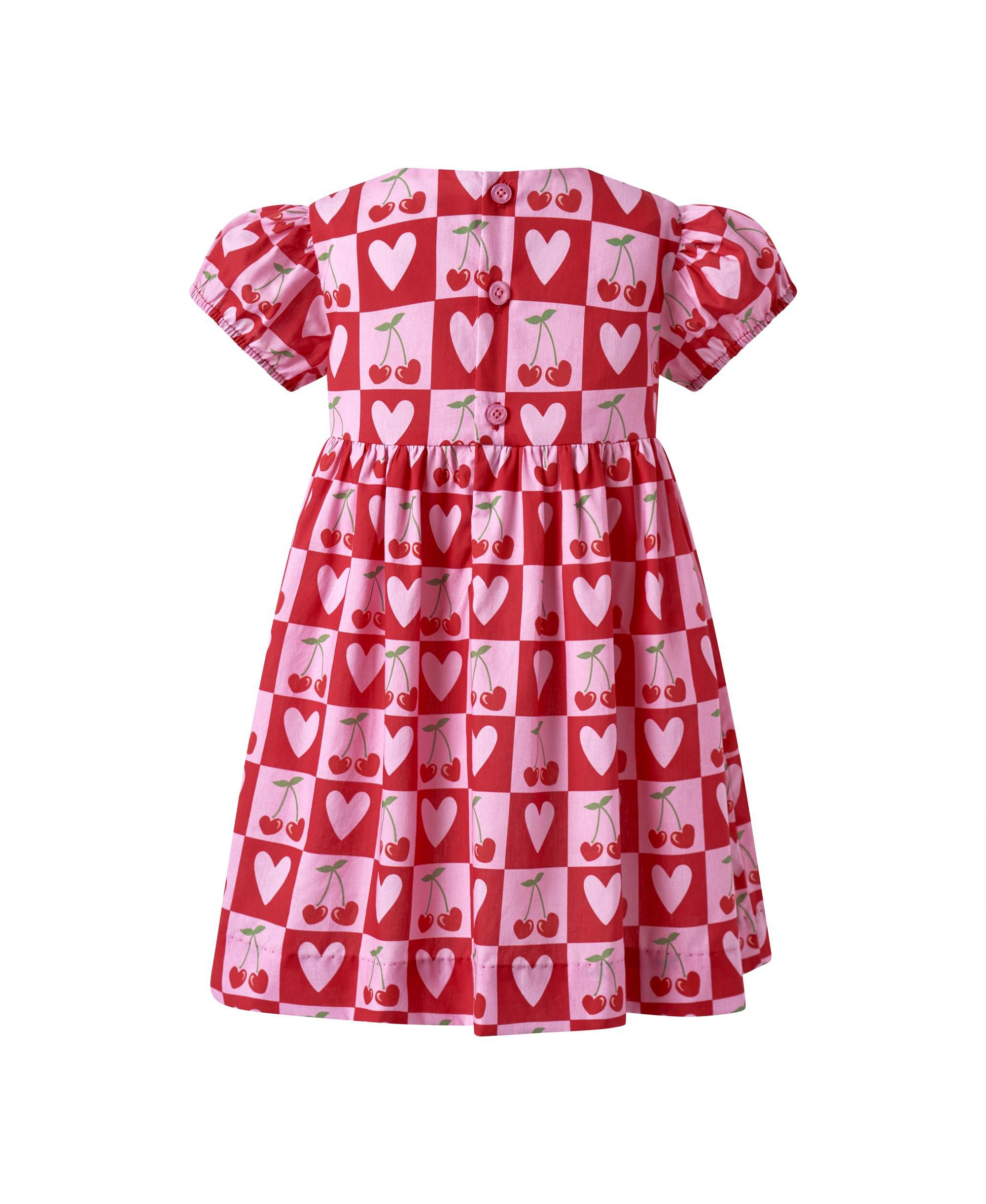 Girls' Cherry Heart Bow Dress - Little Kid, Big Kid — Image 3