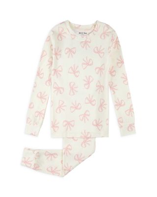Girls' Long Sleeved Bows Print Pajama Set - Little Kid