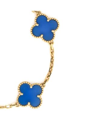  Vintage Alhambra 5 Motifs Bracelet 18K Gold and Agate