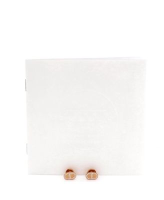  Chaine d'Ancre Contour Stud Earrings 18K Rose Gold and Diamonds