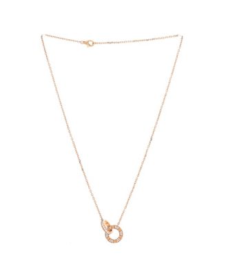  Love Interlocking Pave Necklace 18K Rose Gold and Diamonds, 16"