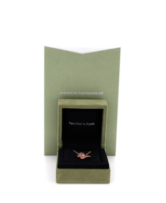  Two Butterfly Pendant Necklace 18K Rose Gold with Pink Sapphires and Diamonds, 16.25"