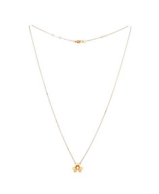  Mini Frivole Pendant Necklace 18K Gold and Diamond, 15.75"