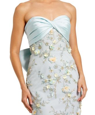 Strapless Sweetheart Embellished Gown with Bow