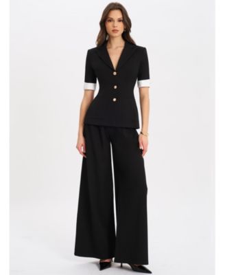  Aleeza Wide Leg Suit Pants