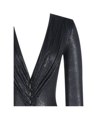 Ilysia V-Neck Plunge Snakeskin Mermaid Hem Maxi Dress