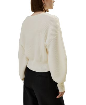  Round Neck Drop-Shoulder Merino Wool Sweater