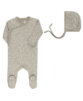 Unisex Modal French Terry Vine Collection Footie + Bonnet - Baby