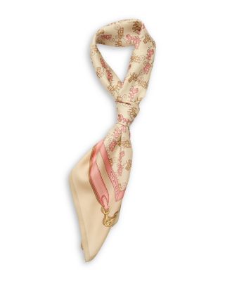 Horse & Carriage Straps Printed Silk Square Scarf