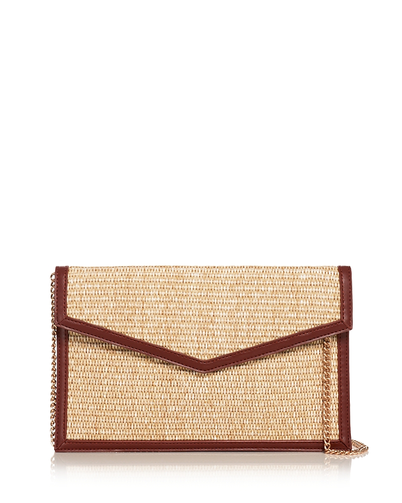 Aqua Raffia Envelope Bag - Exclusive