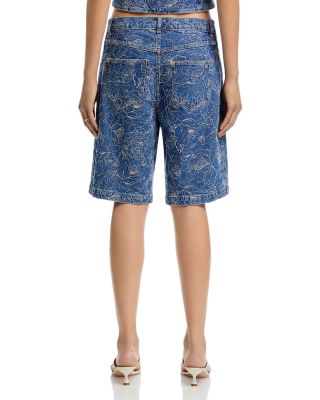 Garden Doodle Denim Vest & High Rise Jean Shorts