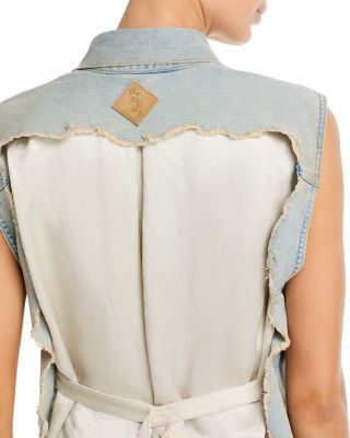 Ryder Denim Vest in Dusty Blue