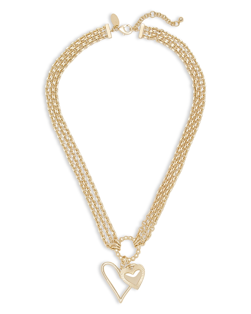 Ramy Brook Lover Double Heart Layered Pendant Necklace, 16.5