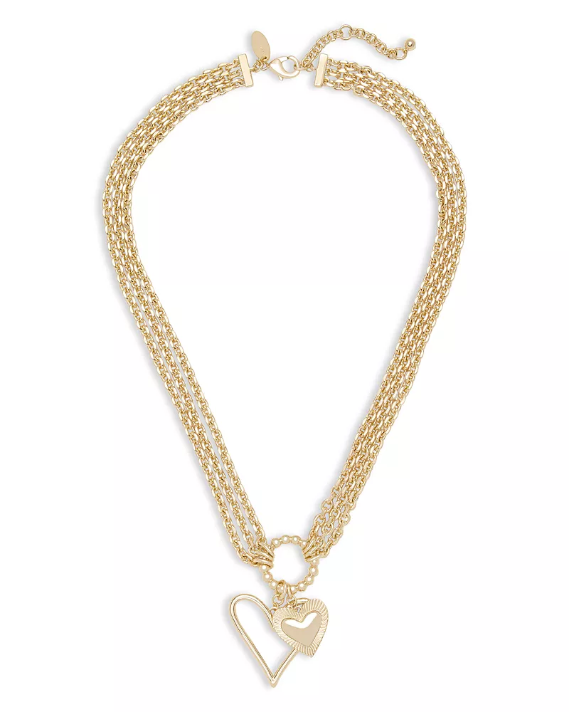 Ramy Brook Lover Double Heart Layered Pendant Necklace, 16.5