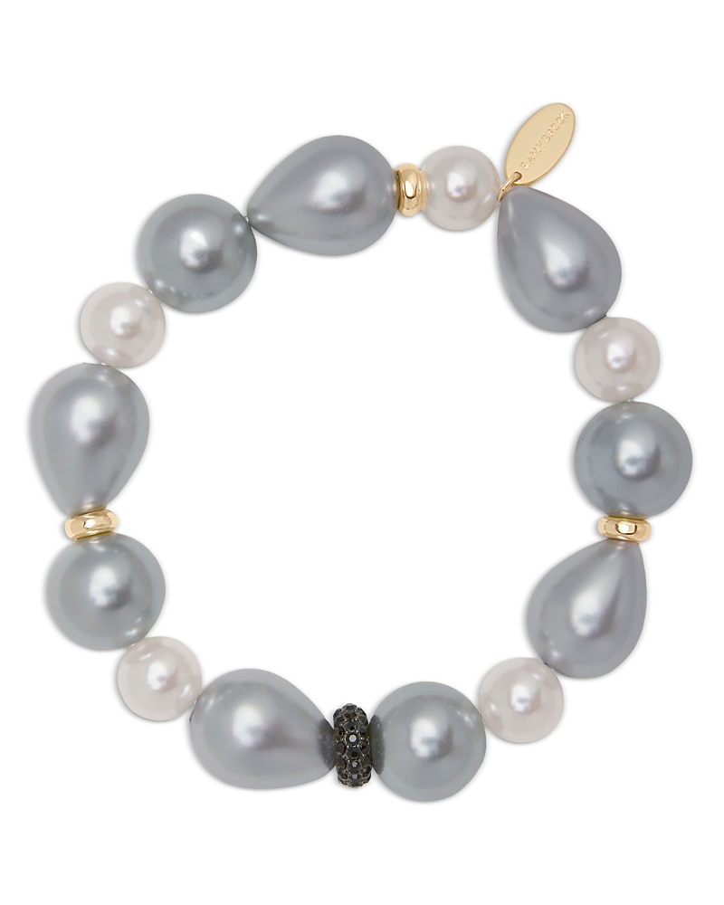 Ramy Brook Riya Pave Bead & Imitation Pearl Stretch Bracelet