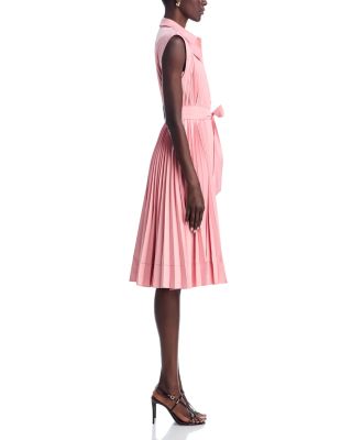 Johanna Pleated Twill Midi Dress