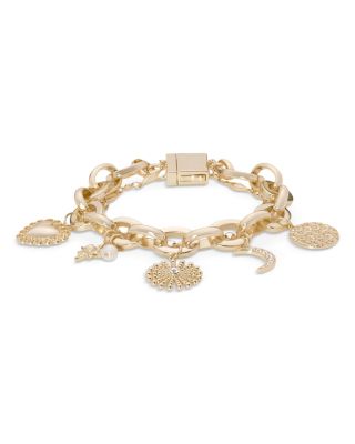 Sara Crystal & Imitation Pearl Charm Bracelet 