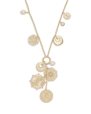 Selena Crystal & Cultured Freshwater Pearl Charm Necklace, 30-32"