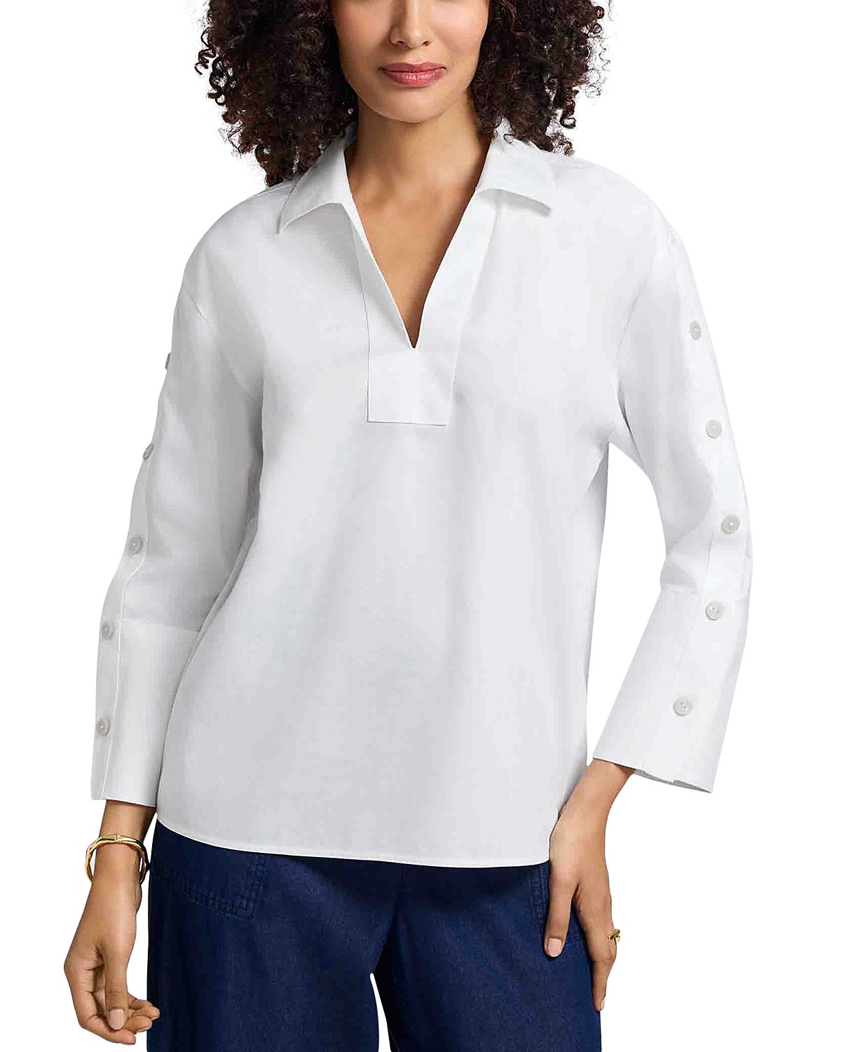 Foxcroft Lainey Poplin Top