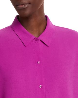 Silk Georgette Crepe Classic Collar Shirt