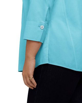 Paige Three-Quarter Sleeve Poplin Shirt