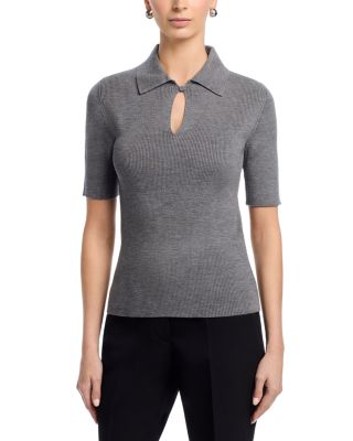 Wool Short Sleeve Polo T Shirt