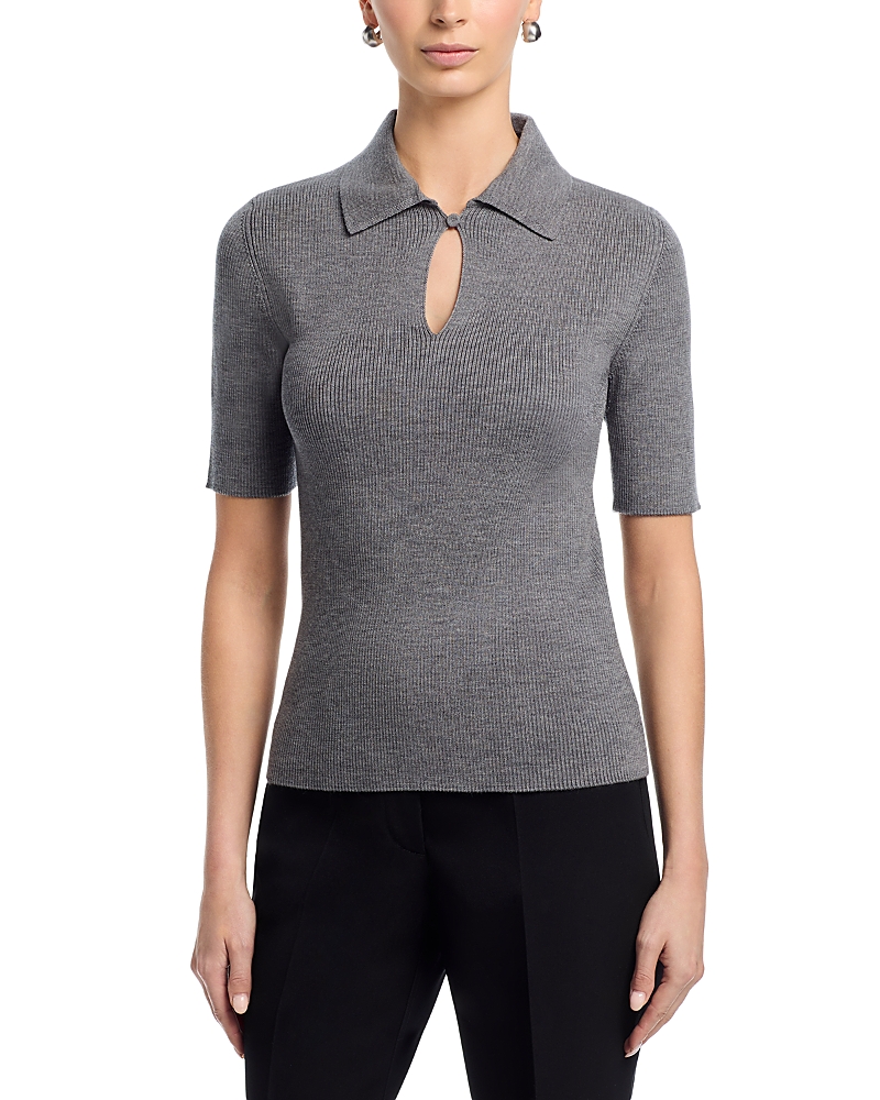 Jil Sander Wool Short Sleeve Polo T Shirt