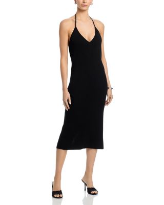 Wool Halter Midi Dress
