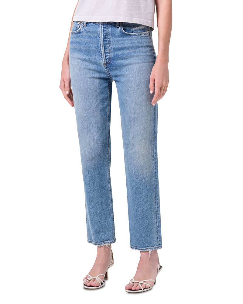 Agolde '90s Pinch Waist High Rise Straight Crop Jeans in Renew