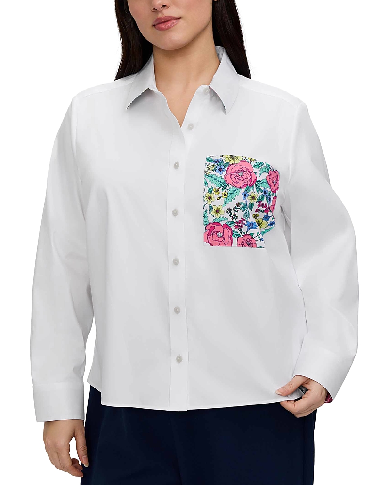 Foxcroft Plus Jodie Long Sleeve Matte Sateen Shirt