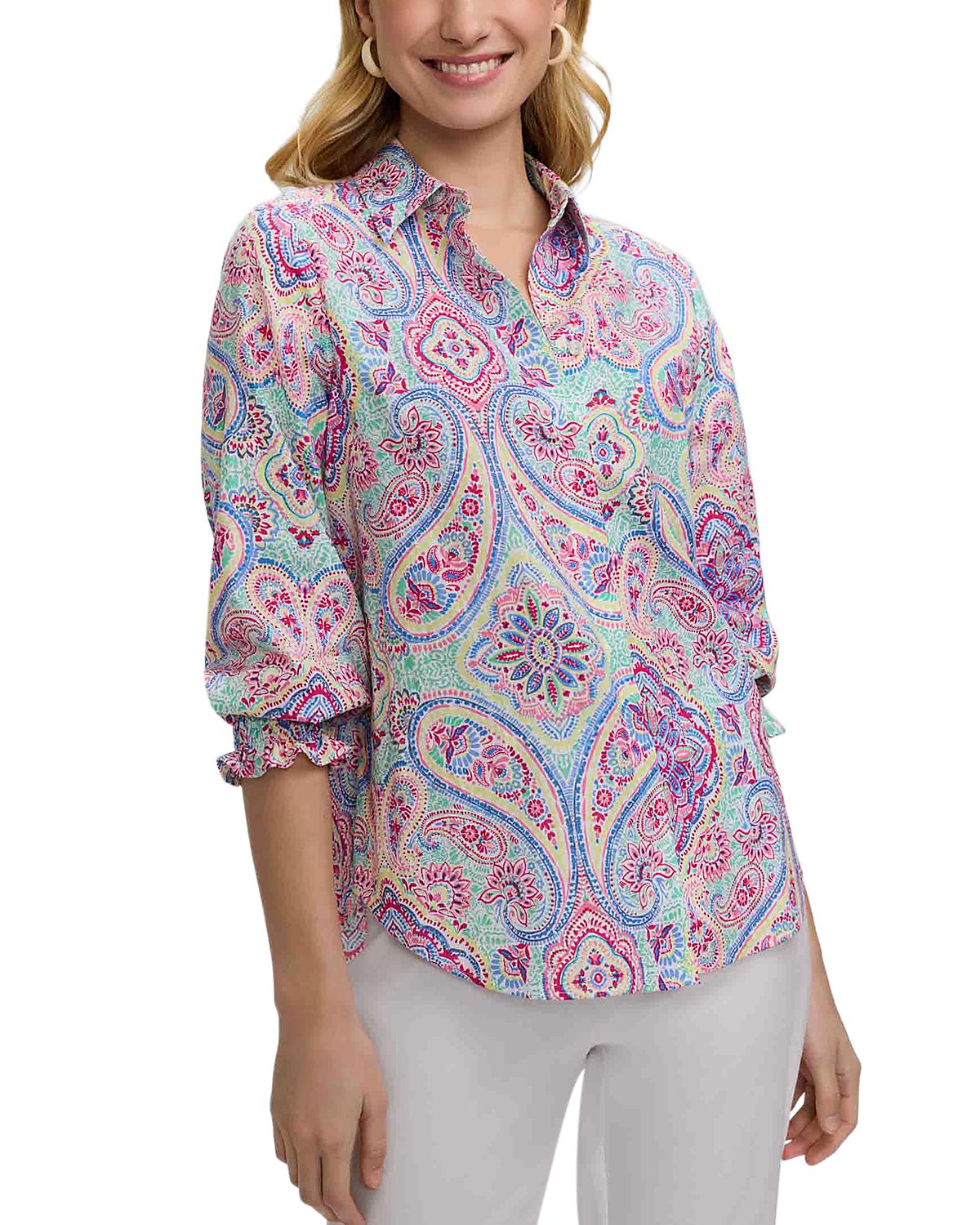 Foxcroft Olivia Paisly Print Top