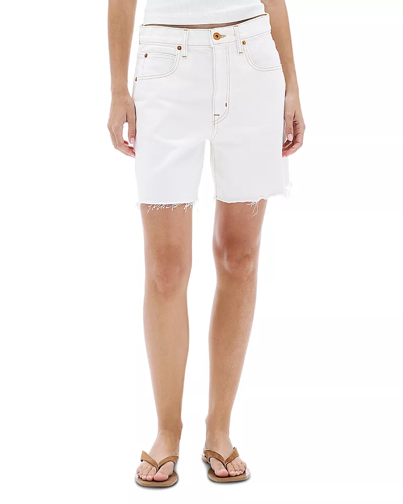 Slvrlake Sienna High Rise Jean Shorts in Natural White