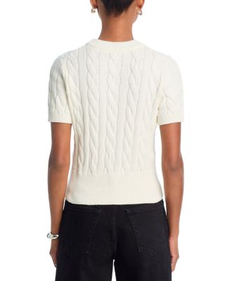 Cable Knit Cap Sleeve Sweater