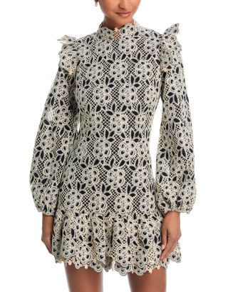 AQUA Floral Lace Mini Dress - Exclusive | Bloomingdale's Women