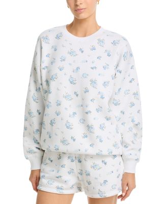 Floral Print Crewneck Sweatshirt & Shorts