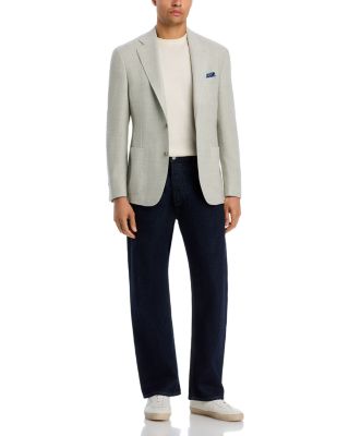 Wool Pique Jersey Slim Fit Unstructured Sport Coat