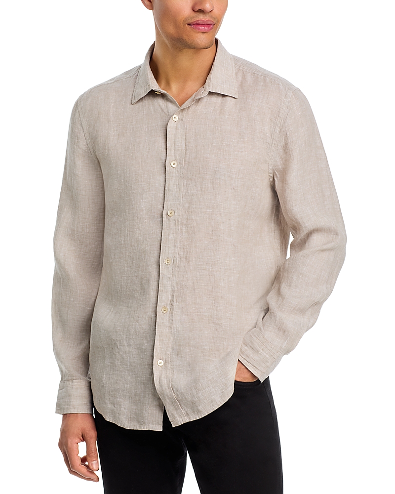 The Men's Store at Bloomingdale's Yarn-Dyed Standard Fit Linen Shirt in Cobblestone - Exclusive
