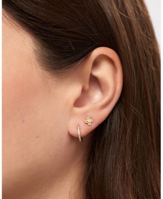 Solid Yellow Gold Mini Flower Studs