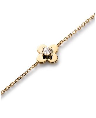 Solid Yellow Gold Mini Flower Bracelet